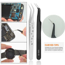 Conjunto de pinças, 9 peças, aço inoxidável, anti-estática, pinça de precisão para eletrônico, ferramentas de reparo de celular, ferramentas manuais