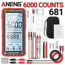 ANENG Digital Profissional Multímetro, sem contato Tester Tensão, Tela LCD Tester Atual, recarregável, AC, DC, 681