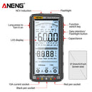 ANENG Digital Profissional Multímetro, sem contato Tester Tensão, Tela LCD Tester Atual, recarregável, AC, DC, 681