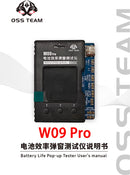 Oss w09 pro v3 testador pop-up de vida útil da bateria para detecção de iPhone11-15PM modificar eficiência da bateria 100% ciclo ferramenta de dados de saúde