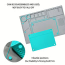 Tapete de solda resistente ao calor, isolamento, reparo de telefone, parafuso, conjunto de tapete de mesa de silicone para ferramentas de manutenção de mesa de trabalho
