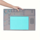 Tapete de solda resistente ao calor, isolamento, reparo de telefone, parafuso, conjunto de tapete de mesa de silicone para ferramentas de manutenção de mesa de trabalho