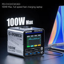 Estação de carregamento super rápida mecânica série G-POWER 115w/160w, porta usb tipo-c 15w pd qc3.0 gan, suporte de carregamento sem fio