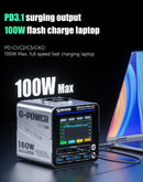 Estação de carregamento super rápida mecânica série G-POWER 115w/160w, porta usb tipo-c 15w pd qc3.0 gan, suporte de carregamento sem fio